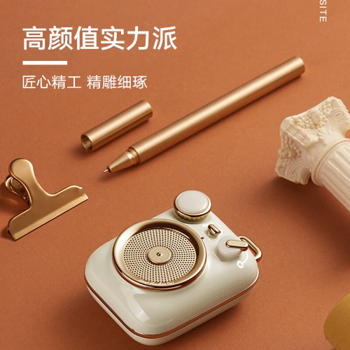 猫王收音机猫王音响 小确幸P3 便携式复古蓝牙音箱音响户外迷你小音响 月岩白