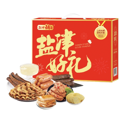盐津铺子辣卤肉类办公休闲零食 盐津好礼912g/17袋