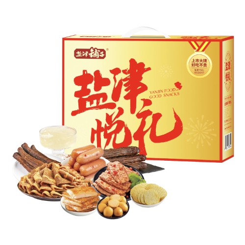 盐津铺子辣卤肉类办公休闲零食 盐津悦礼1076g/20袋