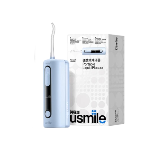 usmile笑容加冲牙器洗牙器水牙线 伸缩便携式冲牙器 C20镜湖蓝 新婚生日礼物 情人节礼物