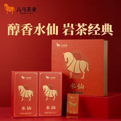 八马茶叶茶业 一马当先系列水仙 醇正中火一级武夷岩茶大气盒装240g
