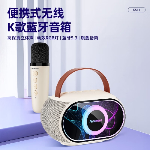 纽曼手提音响一体带话筒k歌自带声卡蓝牙音箱KS11