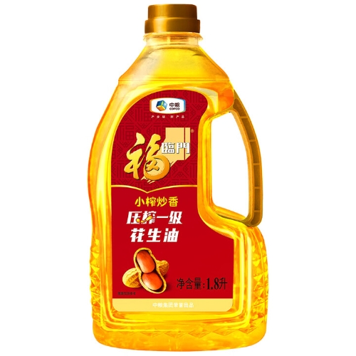 福临门压榨一级花生油1.8L 小榨炒香家用烹饪炒菜食用油 中粮出品 1瓶