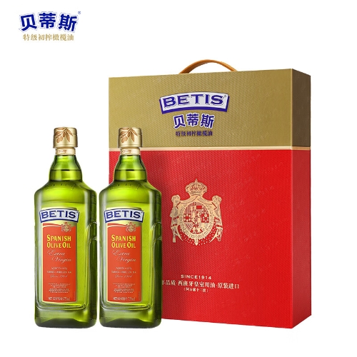 贝蒂斯（BETIS）特级初榨橄榄油750ml*2盒装 食用油 西班牙原装进口